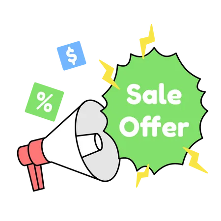 Sale offer announcement  Illustration