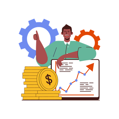 Sale performance graph  Illustration