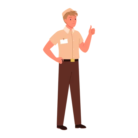 Sales Boy showing thumbs up  Illustration