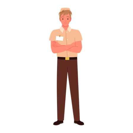 Sales Boy standing crossing arm  Illustration