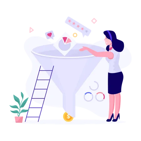 Sales Funnel  Illustration