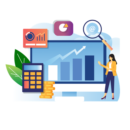 Sales growth report  Illustration