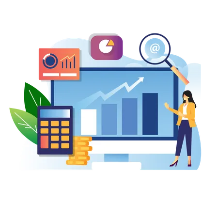 Sales growth report  Illustration