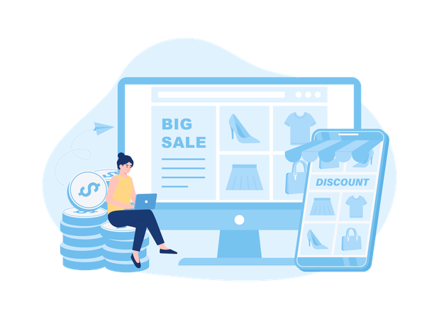 Sales Online Platform  Illustration