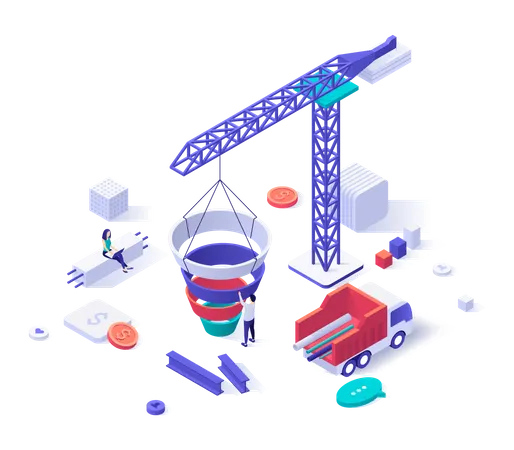 Sales or purchase funnel  Illustration