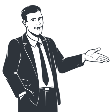 Sales person presenting something  Illustration