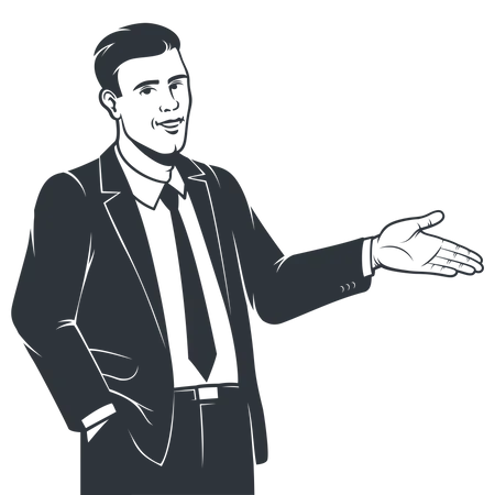 Sales person presenting something  Illustration