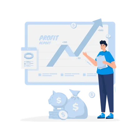 Sales profit report  Illustration