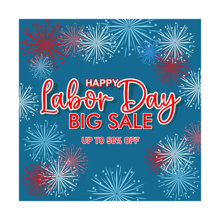 Sales promotion on Labor Day in America  Illustration