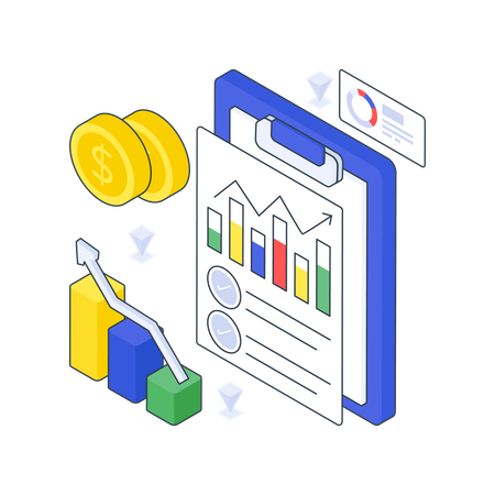 Sales Report and analysis chart  Illustration