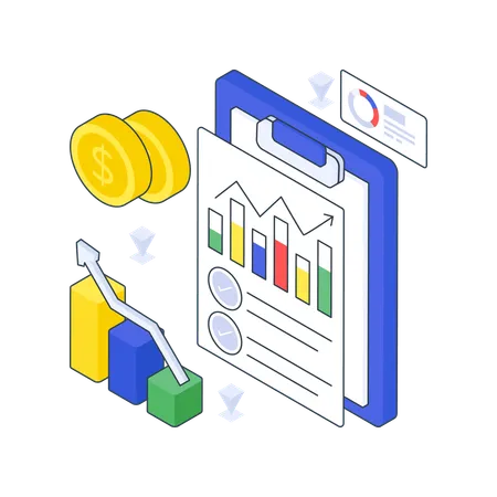 Sales Report and analysis chart  Illustration