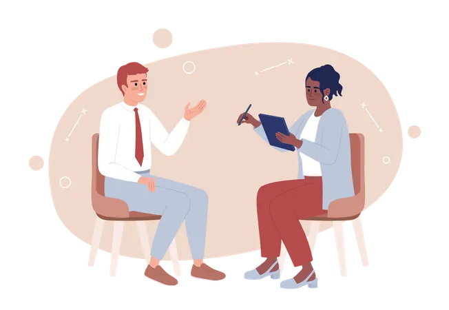 Sales representative negotiating with client  Illustration