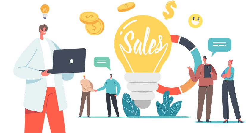 Sales Strategies Business Illustration