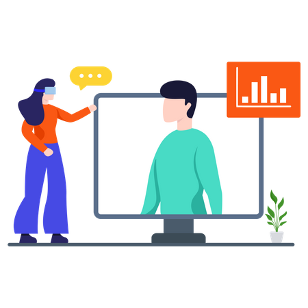 Sales Video Conference  Illustration