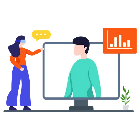 Sales Video Conference  Illustration