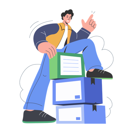 Salesperson agent consultant giving advice  Illustration