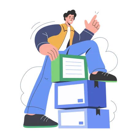 Salesperson agent consultant giving advice  Illustration