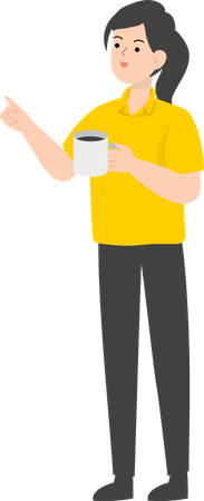 Saleswoman drinking tea Illustration