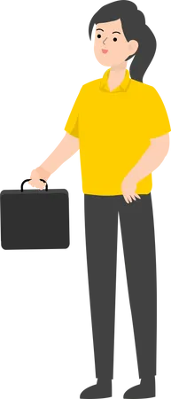 Saleswoman holding briefcase Illustration