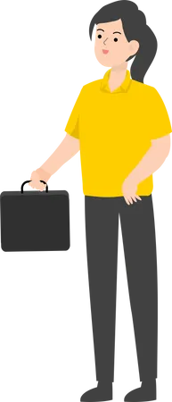 Saleswoman holding briefcase  Illustration