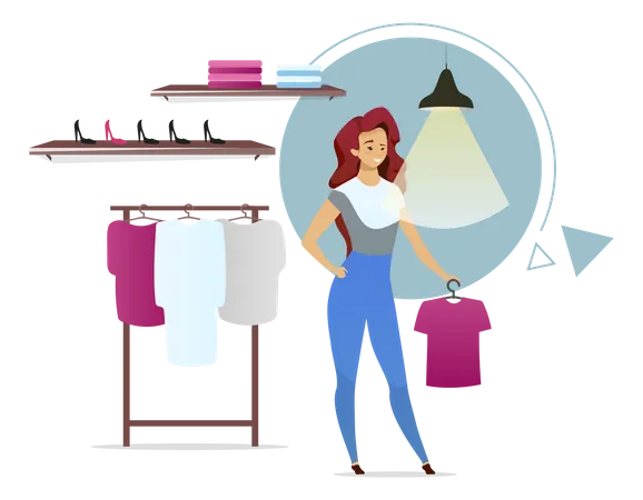 Saleswoman sales clothes Illustration