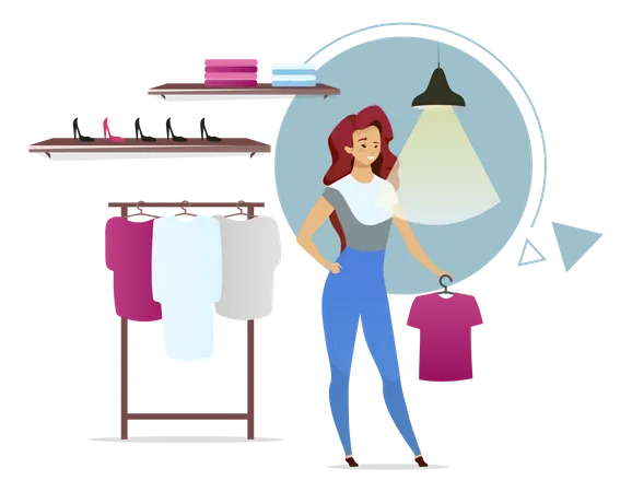 Saleswoman sales clothes  Illustration