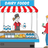 milk retail illustrations