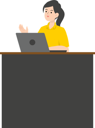 Saleswoman working in office  Illustration