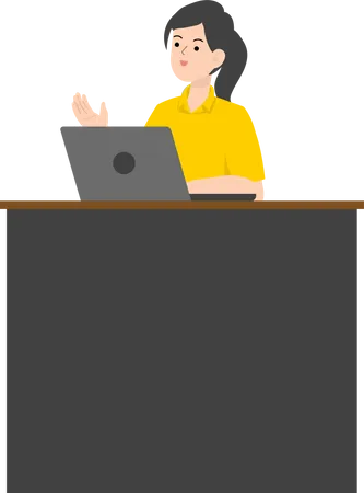 Saleswoman working in office  Illustration