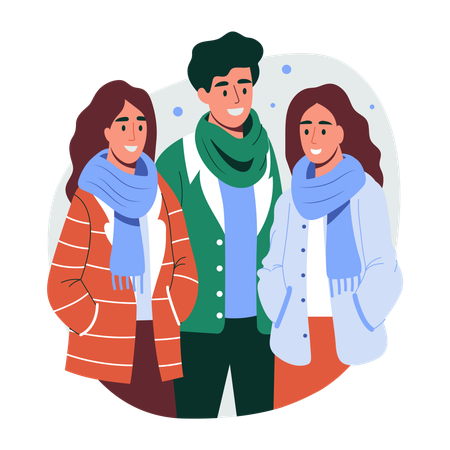 Salida de amigos juntos  Ilustración