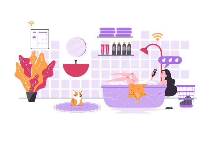 Salle de bain intelligente  Illustration