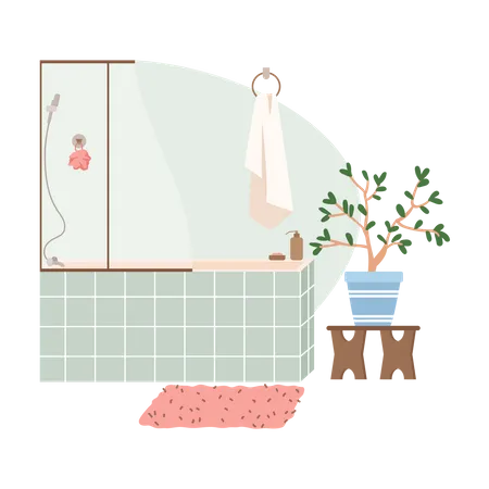 Intérieur de salle de bain  Illustration