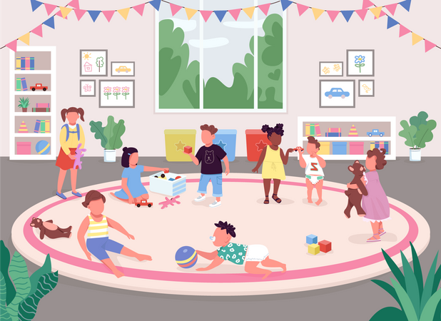 Salle de maternelle  Illustration