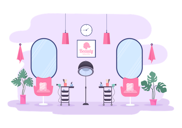Salon interior  イラスト