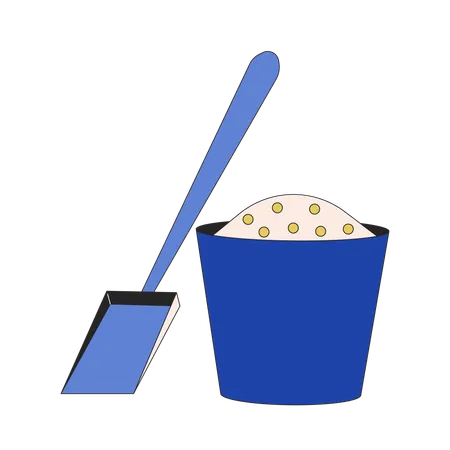 Salt sand mix container with shovel  Illustration