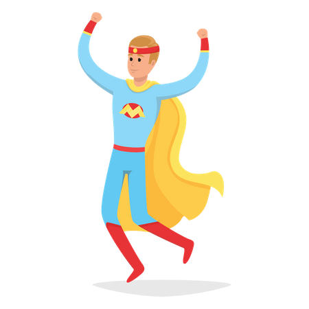 Salto de superhéroe  Ilustración