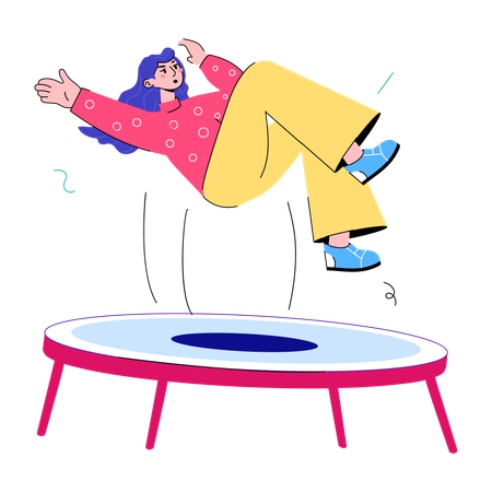 Salto en trampolín  Ilustración