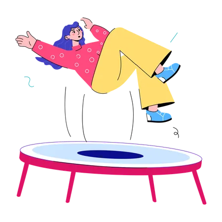 Salto en trampolín  Ilustración