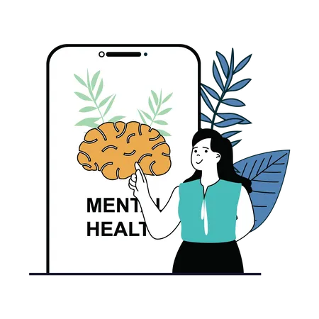 Salud mental en línea  Ilustración