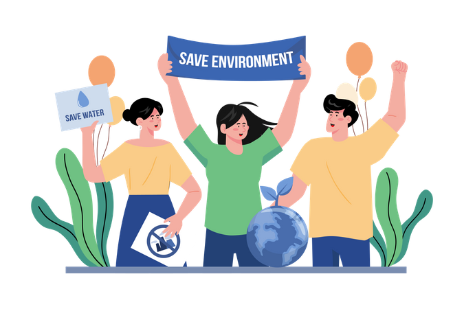 Campanha salve o meio ambiente  Ilustração