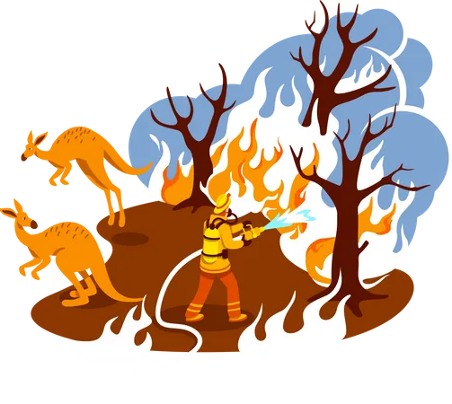 Salve a floresta em chamas  Ilustração