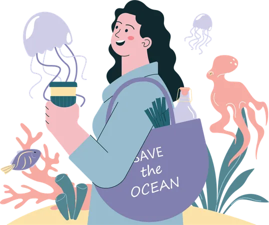 Campanha Salve o Oceano  Ilustração