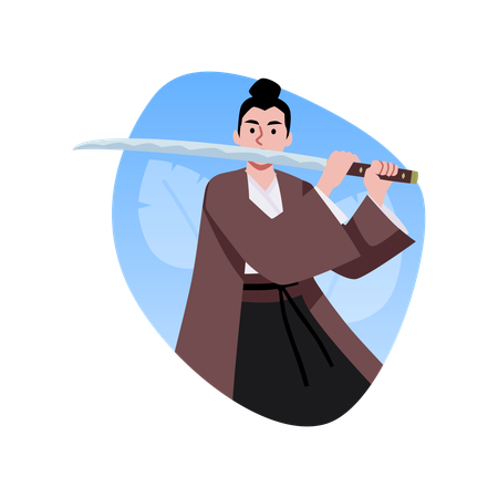 Samouraï avec une épée  Illustration
