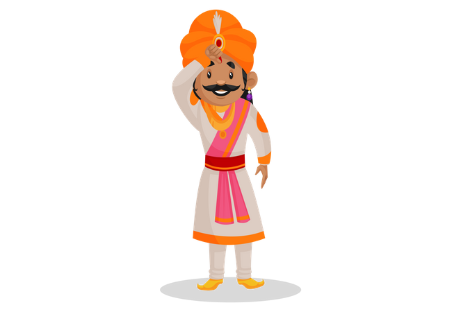 Samrat Ashok doing tilak  Illustration