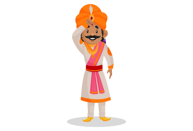 Samrat Ashok haciendo tilak  Ilustración