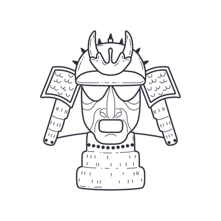 Samurai Warrior Mask  Illustration