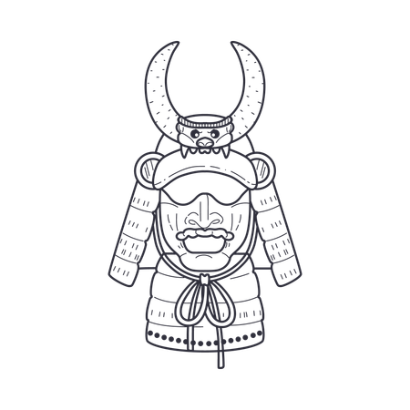 Samurai Warrior Mask  Illustration