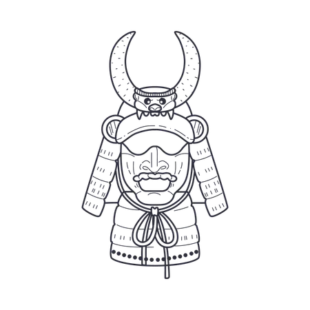 Samurai Warrior Mask  Illustration