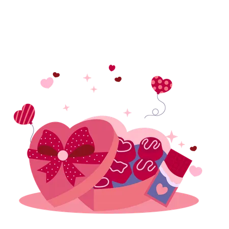 Chocolate de san valentin  Ilustración