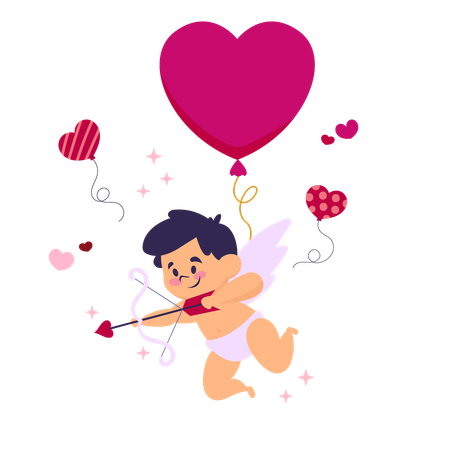 Cupido de san valentin  Ilustración